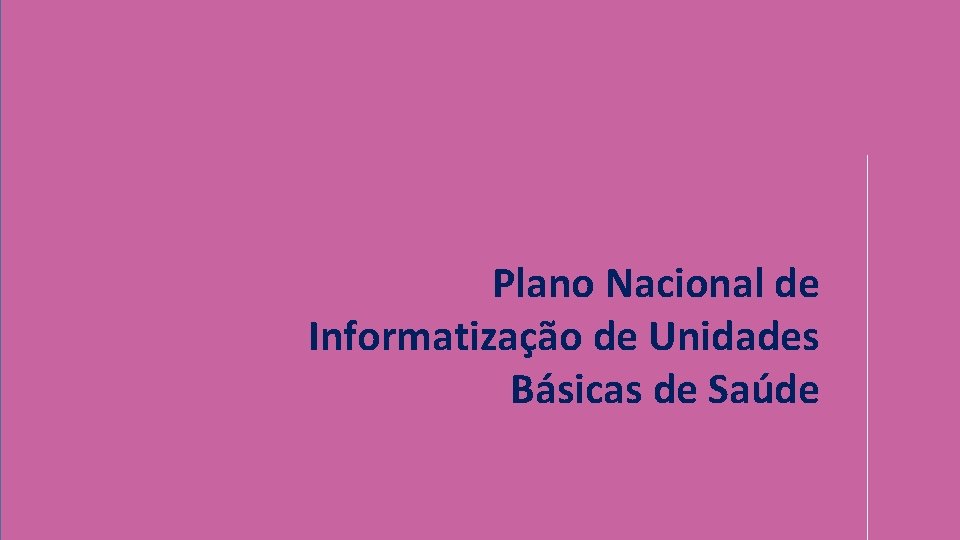 Plano Nacional de Informatização de Unidades Básicas de Saúde 