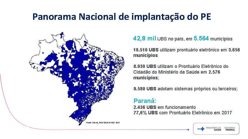 Panorama Nacional de implantação do PE 42, 8 mil UBS no país, em 5.