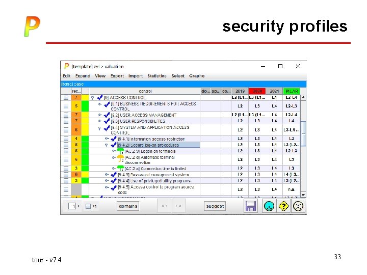 security profiles tour - v 7. 4 33 