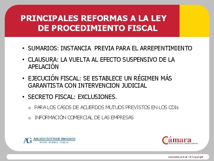 PRINCIPALES REFORMAS A LA LEY DE PROCEDIMIENTO FISCAL • SUMARIOS: INSTANCIA PREVIA PARA EL