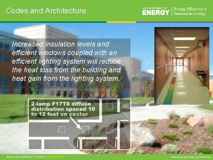 Codes and Architecture Increased insulation levels and efficient windows coupled with an efficient lighting