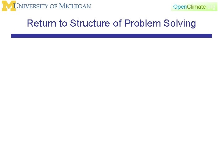 Return to Structure of Problem Solving 