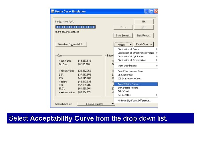 Select Acceptability Curve from the drop-down list. 