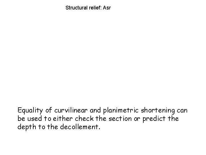 Structural relief: Asr Equality of curvilinear and planimetric shortening can be used to either