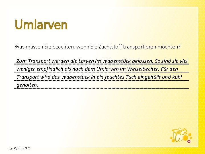 Umlarven Was müssen Sie beachten, wenn Sie Zuchtstoff transportieren möchten? Zum Transport werden die