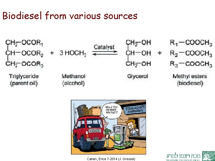 Biodiesel from various sources Cahen, Erice 7 -2014 (J. Gressel) 
