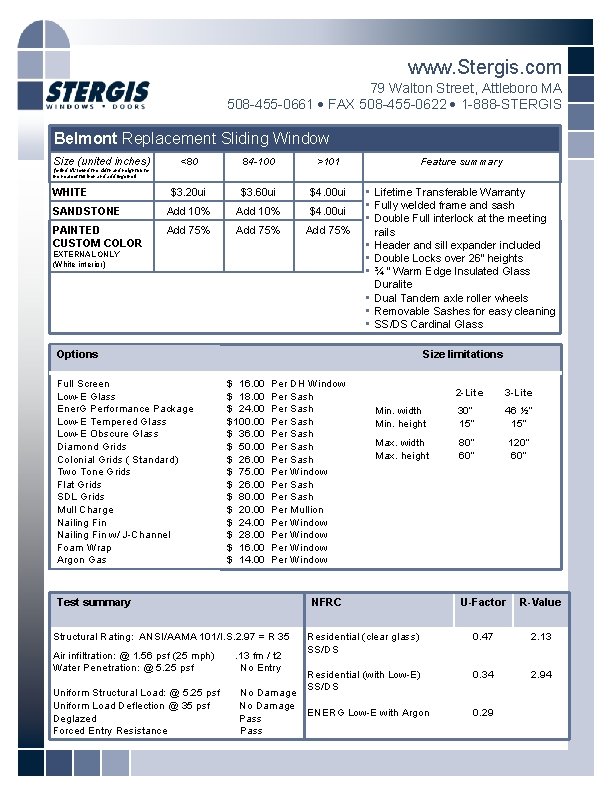 www. Stergis. com 79 Walton Street, Attleboro MA 508 -455 -0661 FAX 508 -455