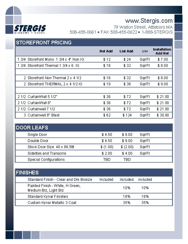 www. Stergis. com 79 Walton Street, Attleboro MA 508 -455 -0661 FAX 508 -455