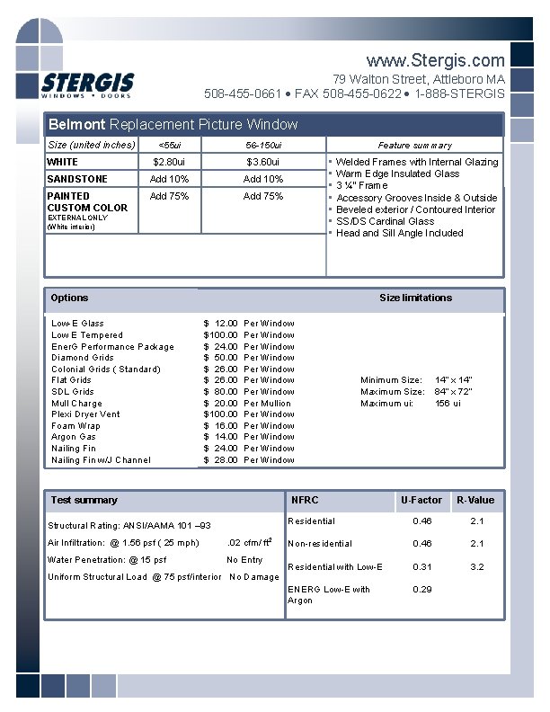 www. Stergis. com 79 Walton Street, Attleboro MA 508 -455 -0661 FAX 508 -455