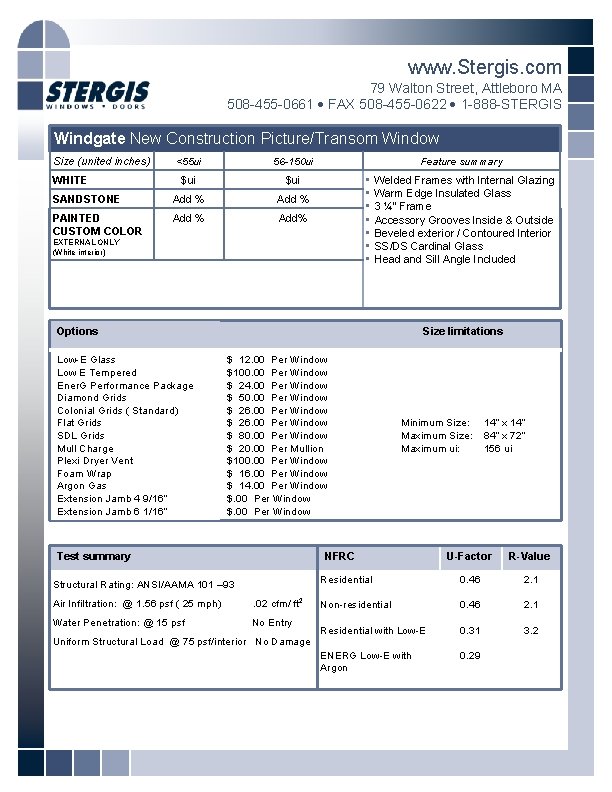 www. Stergis. com 79 Walton Street, Attleboro MA 508 -455 -0661 FAX 508 -455