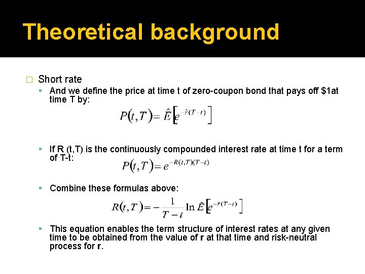 And we define the price at time t of zero-coupon bond that pays off