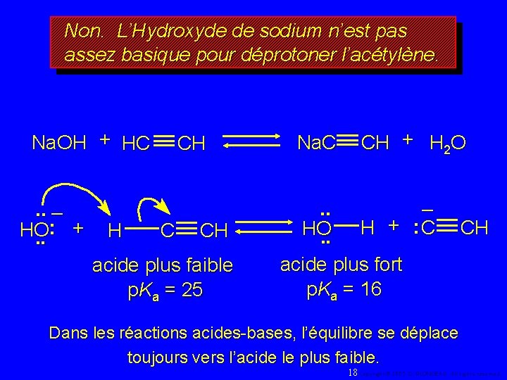 Non. L’Hydroxyde de sodium n’est pas assez basique pour déprotoner l’acétylène. Na. OH +