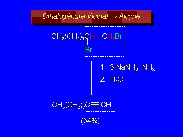 Dihalogénure Vicinal ® Alcyne CH 3(CH 2)7 CH—CH 2 Br Br 1. 3 Na.