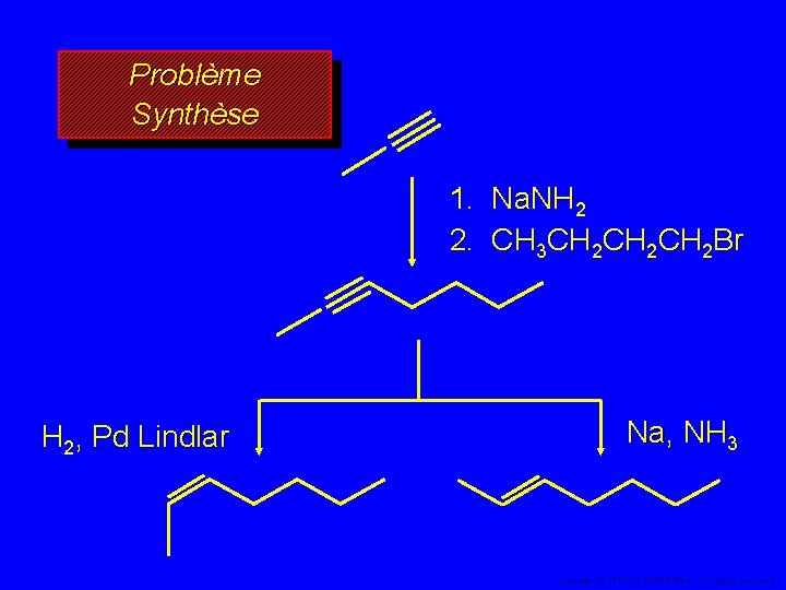 Problème Synthèse 1. Na. NH 2 2. CH 3 CH 2 CH 2 Br