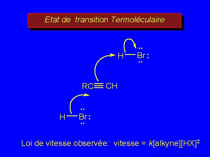 Etat de transition Termoléculaire H RC H . . Br : . . CH