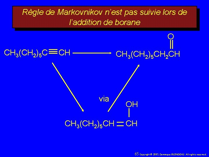 Règle de Markovnikov n’est pas suivie lors de l’addition de borane O CH 3(CH