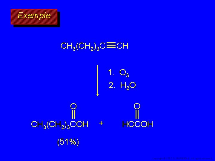 Exemple CH 3(CH 2)3 C CH 1. O 3 2. H 2 O O