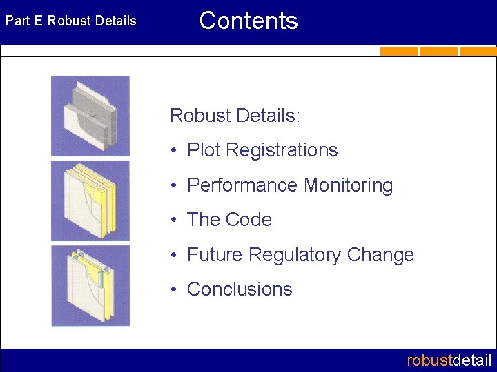 Part E Robust Details Contents Robust Details: • Plot Registrations • Performance Monitoring •