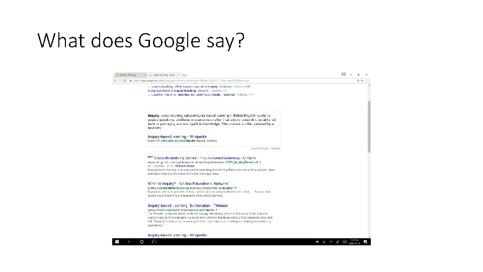 What does Google say? 