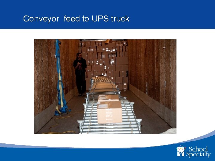 Conveyor feed to UPS truck 