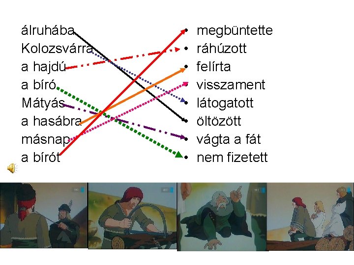 álruhába Kolozsvárra a hajdú a bíró Mátyás a hasábra másnap a bírót • •