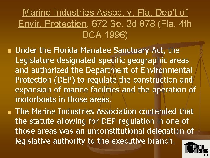 Marine Industries Assoc. v. Fla. Dep’t of Envir. Protection, 672 So. 2 d 878