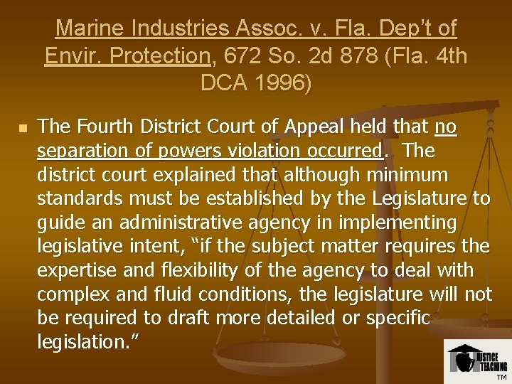Marine Industries Assoc. v. Fla. Dep’t of Envir. Protection, 672 So. 2 d 878