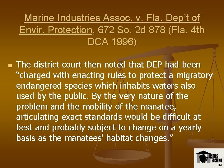 Marine Industries Assoc. v. Fla. Dep’t of Envir. Protection, 672 So. 2 d 878