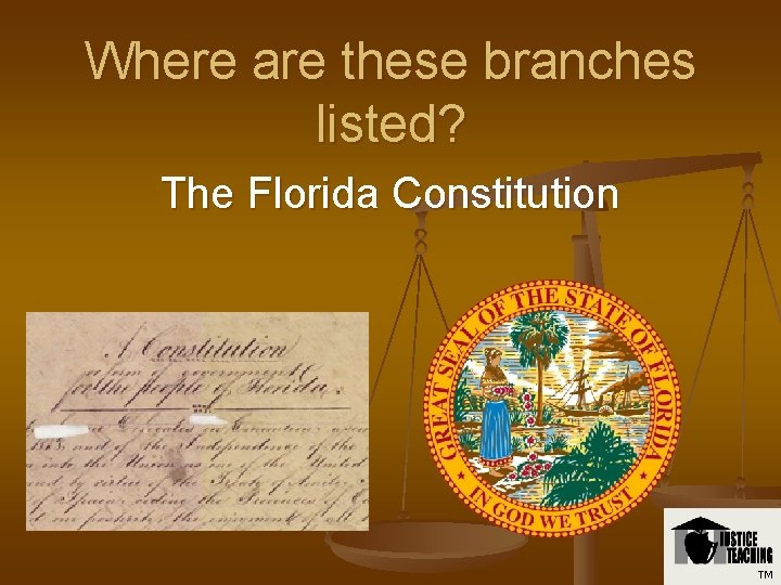 Where are these branches listed? The Florida Constitution TM 