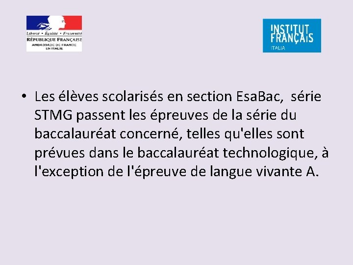  • Les élèves scolarisés en section Esa. Bac, série STMG passent les épreuves