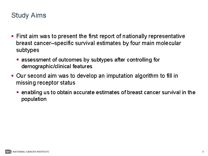 Differences in Breast Cancer Survival by Molecular Subtypes