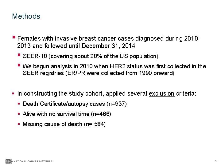 Differences in Breast Cancer Survival by Molecular Subtypes