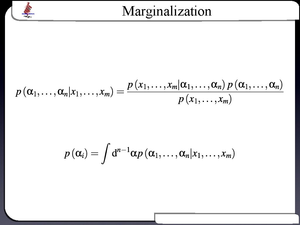 Marginalization Text Introduction to Bayesian Inference 