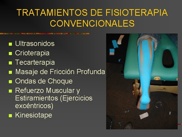 TRATAMIENTOS DE FISIOTERAPIA CONVENCIONALES n n n n Ultrasonidos Crioterapia Tecarterapia Masaje de Fricción