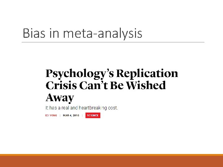 Bias in meta-analysis 