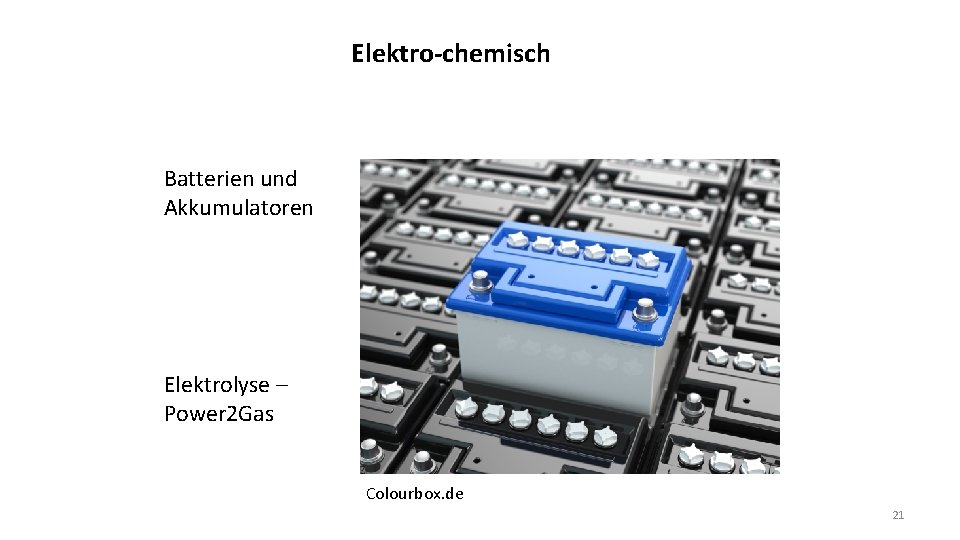 Elektro-chemisch Batterien und Akkumulatoren Elektrolyse – Power 2 Gas Colourbox. de 21 