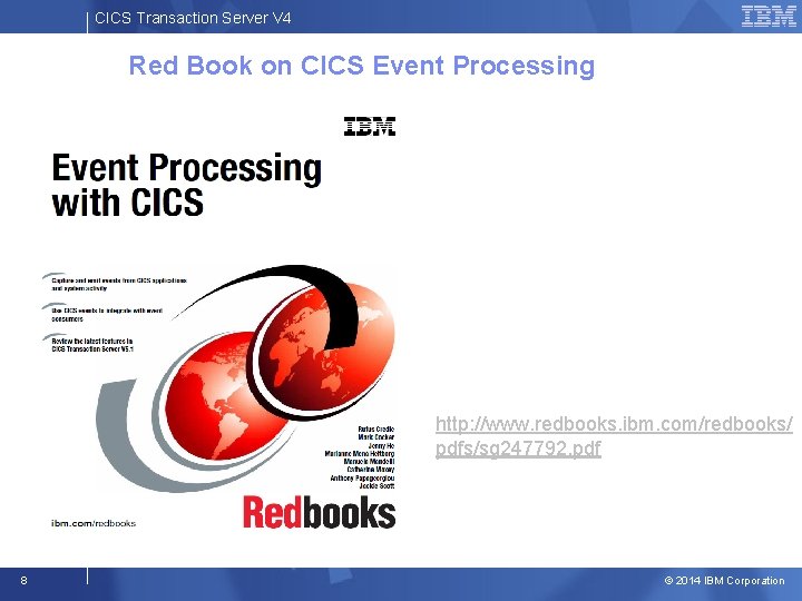 CICS Transaction Server V 4 Red Book on CICS Event Processing http: //www. redbooks.