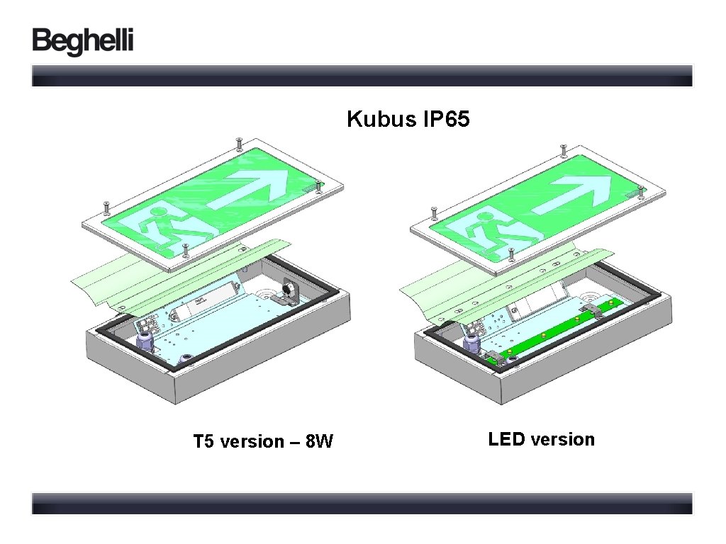 Kubus IP 65 T 5 version – 8 W LED version 