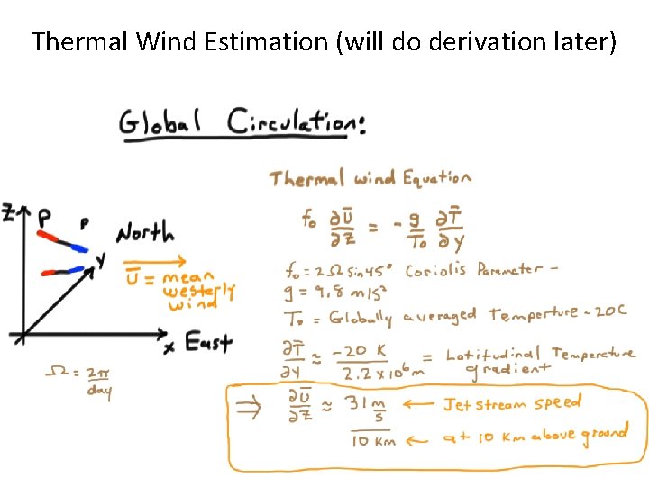 Thermal Wind Estimation (will do derivation later) 