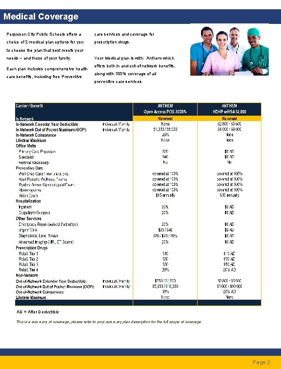 Medical Coverage Poquoson City Public Schools offers a care services and coverage for choice