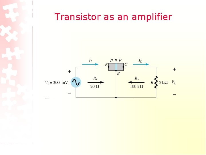 Transistor as an amplifier Transistor as an amplifier