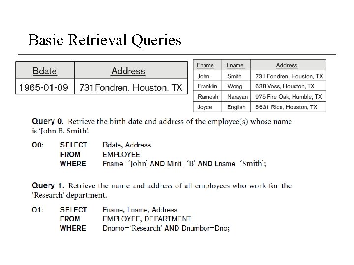 Basic Retrieval Queries 