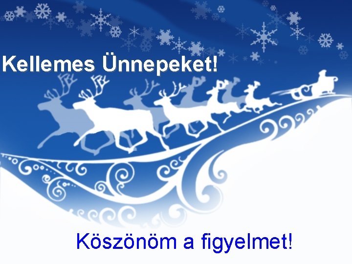 Kellemes Ünnepeket! Köszönöm a figyelmet! 