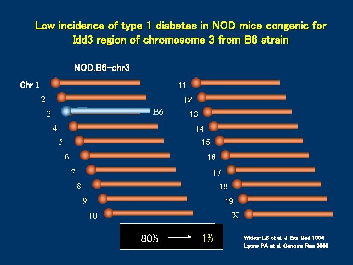 Low incidence of type 1 diabetes in NOD mice congenic for Idd 3 region