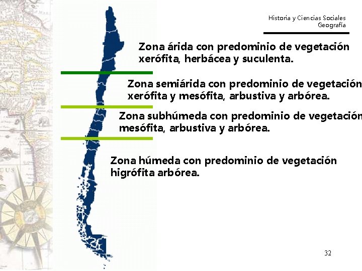 Historia y Ciencias Sociales Geografía Zona árida con predominio de vegetación xerófita, herbácea y