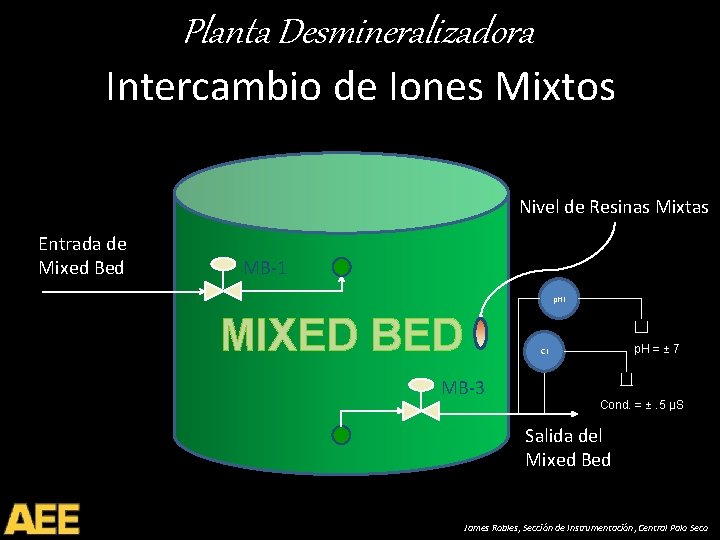 Planta Desmineralizadora Intercambio de Iones Mixtos Nivel de Resinas Mixtas Entrada de Mixed Bed