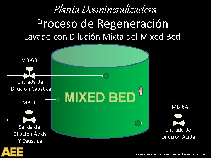 Planta Desmineralizadora Proceso de Regeneración Lavado con Dilución Mixta del Mixed Bed MB-6 B
