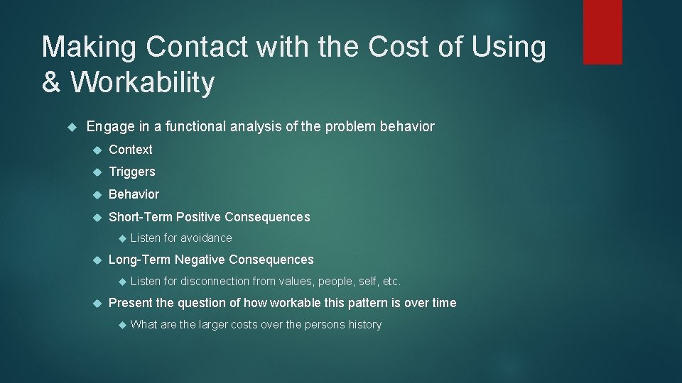 Making Contact with the Cost of Using & Workability Engage in a functional analysis