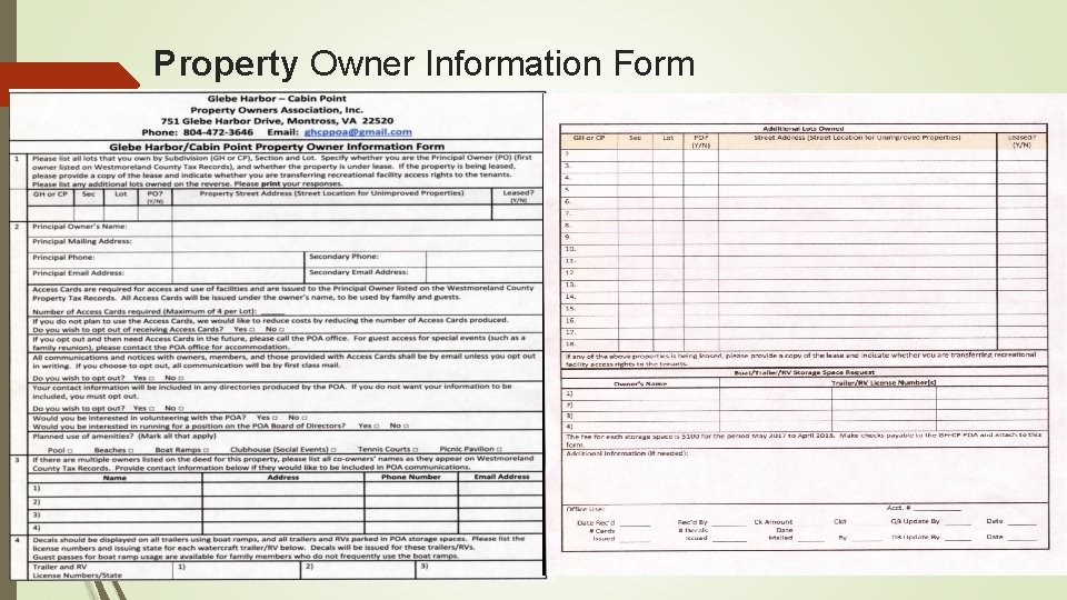 Property Owner Information Form 