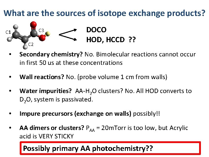 What are the sources of isotope exchange products? C 3 C 1 C 2